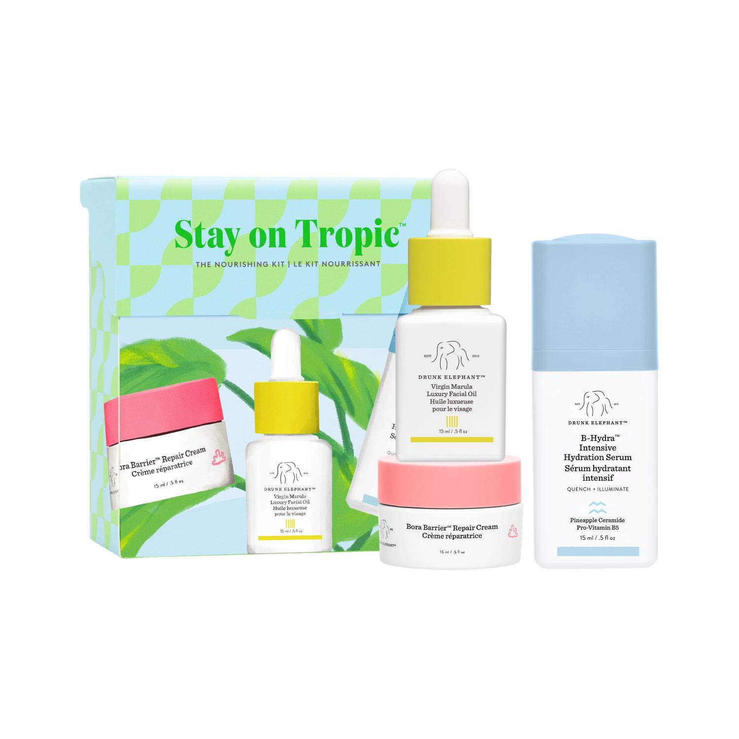 STAY ON TROPIC™: THE NOURISHING KIT (TRIO DE TAMAÑO VIAJE PARA CUIDADO DE LA PIEL)